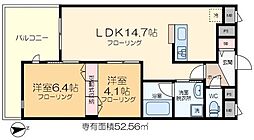 レガリア 2階2LDKの間取り