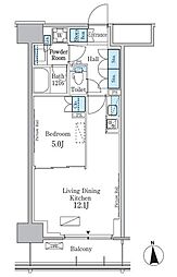 パークアクシス新宿百人町 3階1LDKの間取り