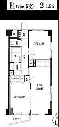 KDXレジデンス鶴見 2LDKの間取図画像