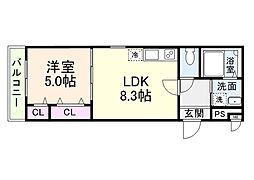 フジパレス新森V番館 1LDKの間取図画像