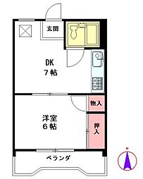 第1加藤ビル 4階1DKの間取り