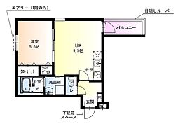 フジパレス瓜生堂II 1LDKの間取図画像
