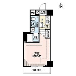 プレール・ドゥーク練馬中村橋 1階1Kの間取り