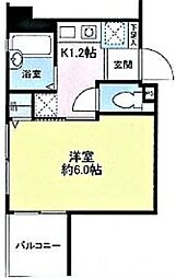 ロワール島津山南 1Kの間取図画像