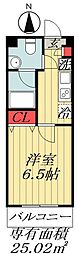リエス船橋 1Kの間取図画像