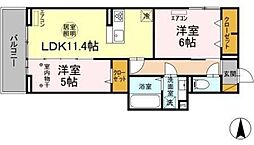 NobleFerroA 2LDKの間取図画像