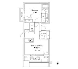 パークアクシス押上 1LDKの間取図画像