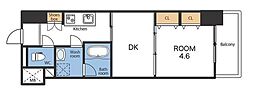 ノキアス新小岩 1DKの間取図画像