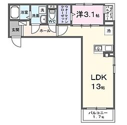 フロラージュ 1LDKの間取図画像