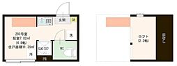 Villetta I 亀戸 2階ワンルームの間取り