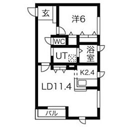 Prendre1 1LDKの間取図画像