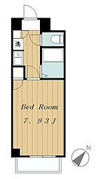 小田急小田原線 町田駅 徒歩7分の賃貸マンション 3階1Kの間取り