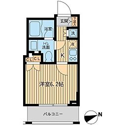 京急本線 大森海岸駅 徒歩2分の賃貸マンション 11階1Kの間取り