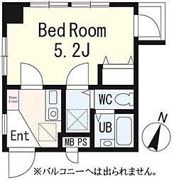 ジュネスSK 3階1Kの間取り