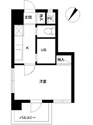スカイコート東日本橋 3階1Kの間取り