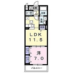 和泉市葛の葉町3丁目アパート 1LDKの間取図画像