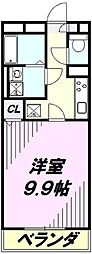 京王線 長沼駅 徒歩7分の賃貸アパート 3階1Kの間取り
