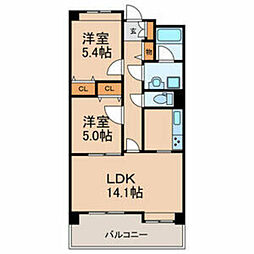 コンフォートヒル上本郷 2LDKの間取図画像