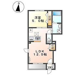 ポトス 1LDKの間取図画像