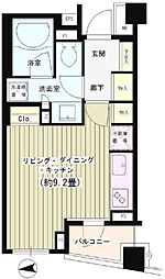 パークホームズ六本木乃木坂 1Kの間取図画像