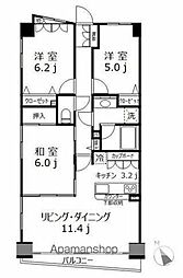 パロス日暮里 3LDKの間取図画像