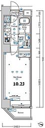 XEBEC日暮里 1Kの間取図画像