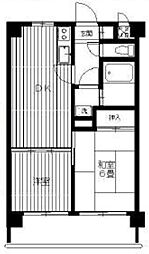 グランティグル勝どき 2階2DKの間取り