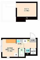 ＪＵＮＥ 2階ワンルームの間取り