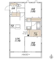 (仮称)千代ケ丘9丁目メゾン 2LDKの間取図画像