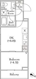 Dimus中野富士見町 1DKの間取図画像