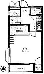 ガーデン栗里 1Kの間取図画像