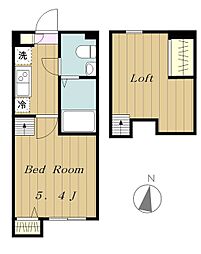 小田急小田原線 相模大野駅 徒歩13分の賃貸アパート 1階1Kの間取り