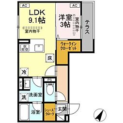 アリアリュクス 1LDKの間取図画像
