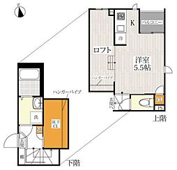 CB北柏グランディール 1Kの間取図画像