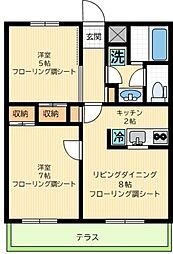 リバーサイド永福EAST 2LDKの間取図画像
