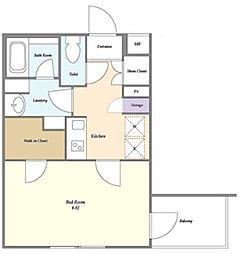 コンポジット中目黒 3階1Kの間取り