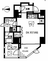 プライムアーバン四谷外苑東 2階1DKの間取り