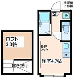 アーバンプレイス東新宿2・C ワンルームの間取図画像