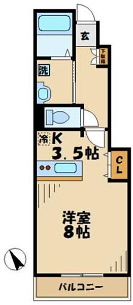 シュクレポワール 103｜東京都稲城市矢野口(賃貸アパート1K・1階・33.15㎡)の写真 その2