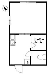 サンエイビルC 1Kの間取図画像