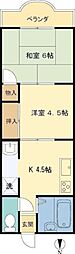 メゾン中央林間3 2Kの間取図画像