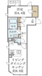 COMPOSITE高輪 2階1LDKの間取り