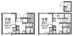 LEONEXTウインド 1Kの間取図画像