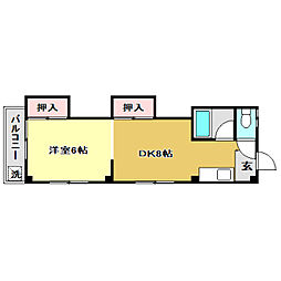 アバンギャルドミカ 1DKの間取図画像