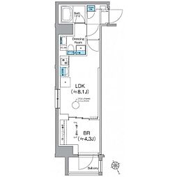クレヴィアリグゼ日暮里根岸 1LDKの間取図画像
