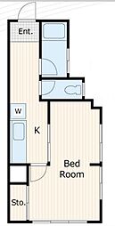 昌英ビル 5階1Kの間取り