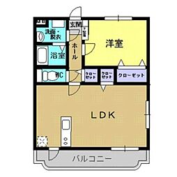 マリンふくろ 1LDKの間取図画像