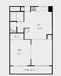 サンライズ船橋 1LDKの間取図画像