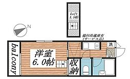 ジュネパレス船橋34 1Kの間取図画像
