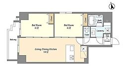 ネオアーバンレジデンス駒込 11階2LDKの間取り